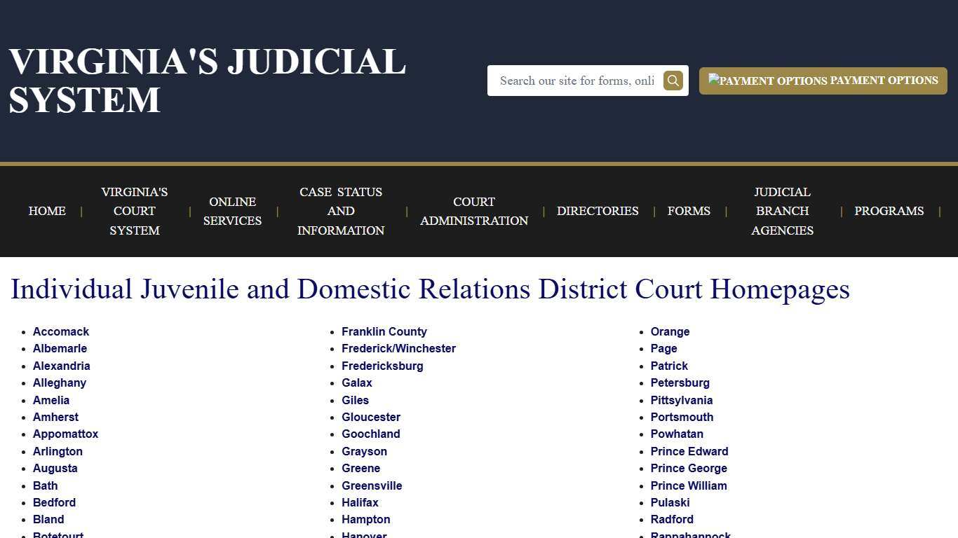 Individual Juvenile and Domestic Relations District Court Homepages Virginia Court System